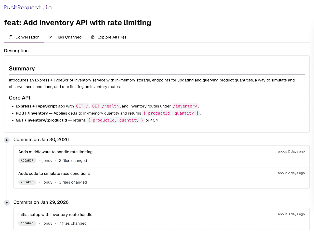 Progressive commits reveal process