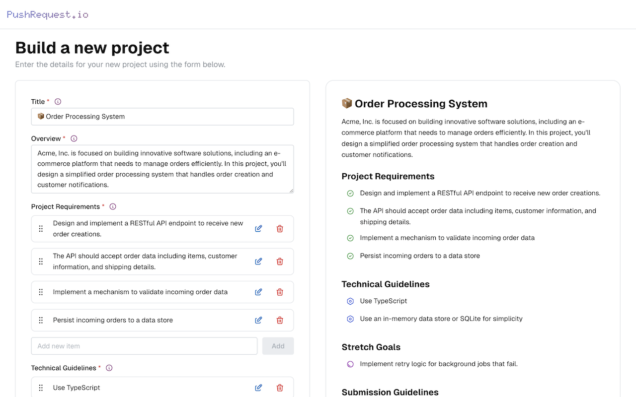 Bring your own project.